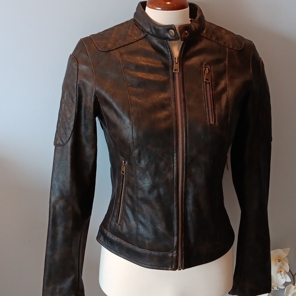 Levi Strauss brown vegan leather jacket NWT - Picture 4 of 13